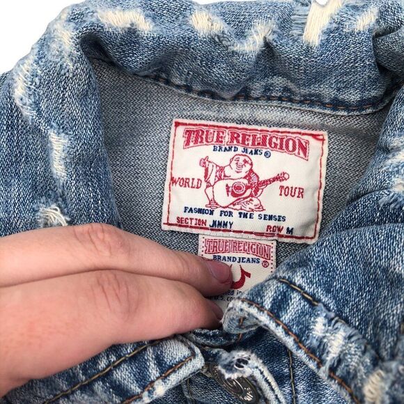 VINTAGE True Religion Jean Jacket JOEY Medium Blue - Picture 10 of 11